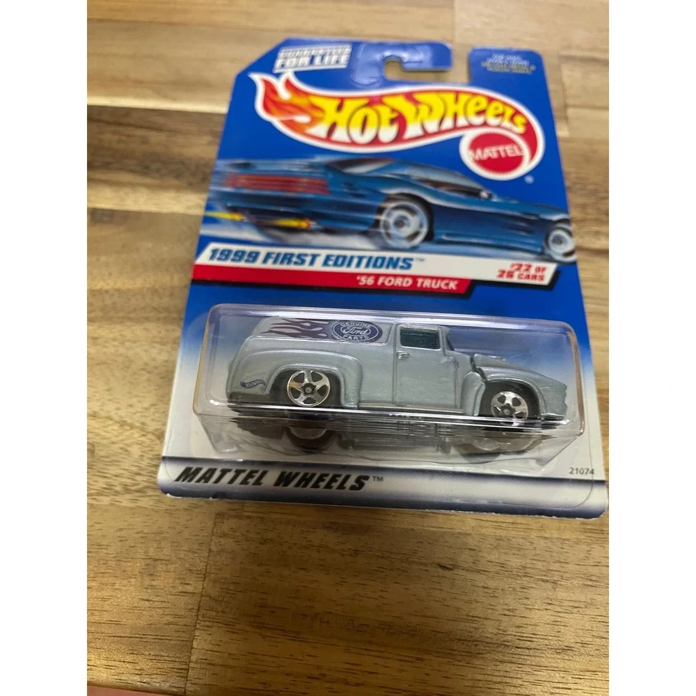 Hot Wheels 1999 First Editions 56 Ford Truck Silver Purple Flames 927 Mattel